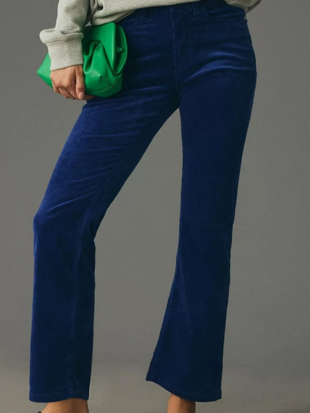Pilcro Blue The Yaya Mid-Rise Corduroy Crop Flare Jeans Size 26 New with Tags NW - Picture 1 of 11
